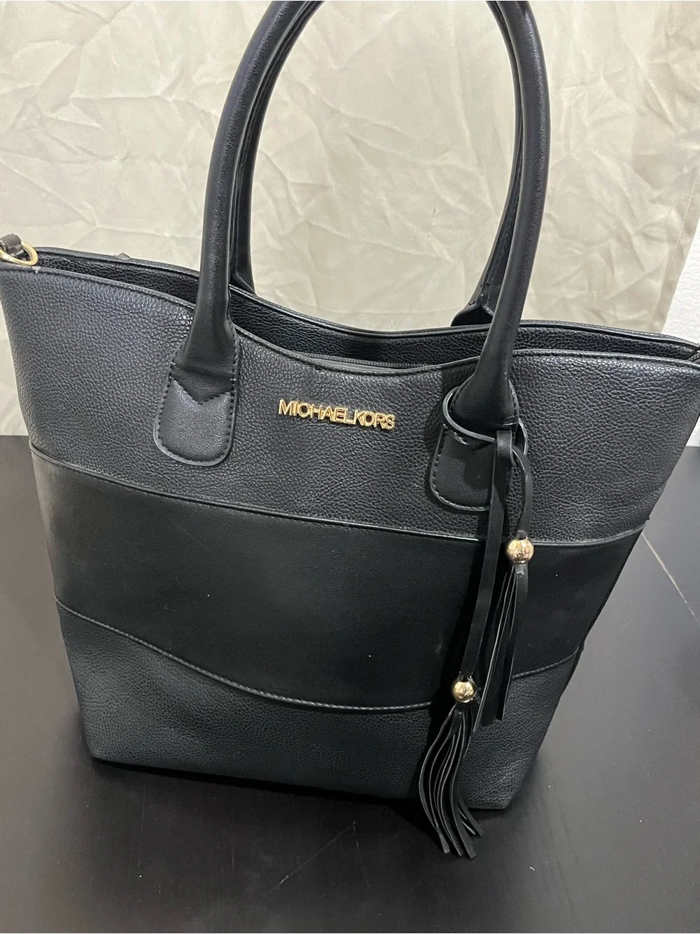 Michael Kors Black Leather Tote Bag